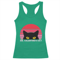 Funny Black Cat Anti Valentine Meme Racerback Tank Top - Wonder Print Shop