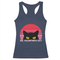Funny Black Cat Anti Valentine Meme Racerback Tank Top - Wonder Print Shop
