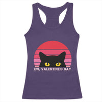 Funny Black Cat Anti Valentine Meme Racerback Tank Top - Wonder Print Shop