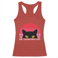 Funny Black Cat Anti Valentine Meme Racerback Tank Top - Wonder Print Shop