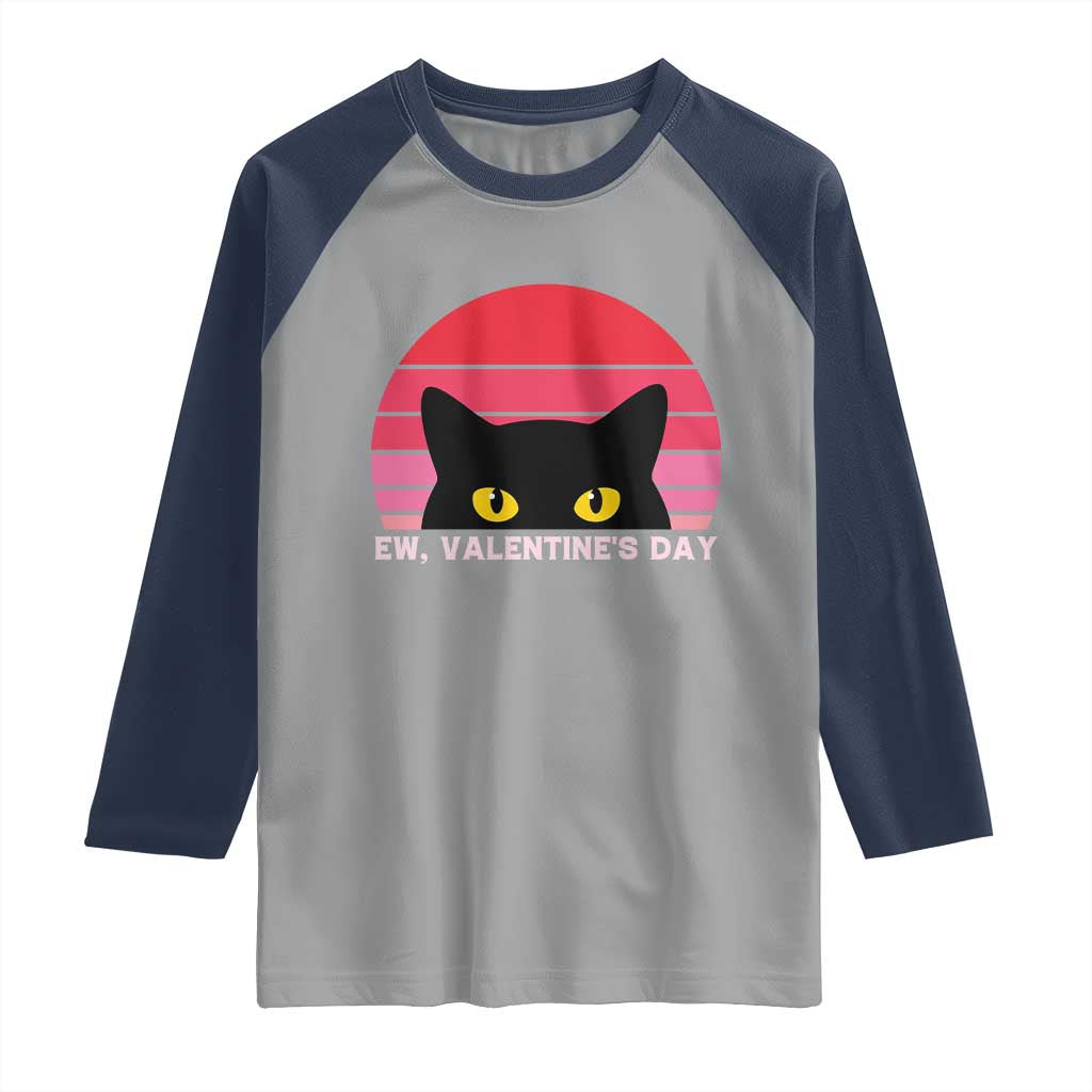 Funny Black Cat Anti Valentine Meme Raglan Shirt - Wonder Print Shop