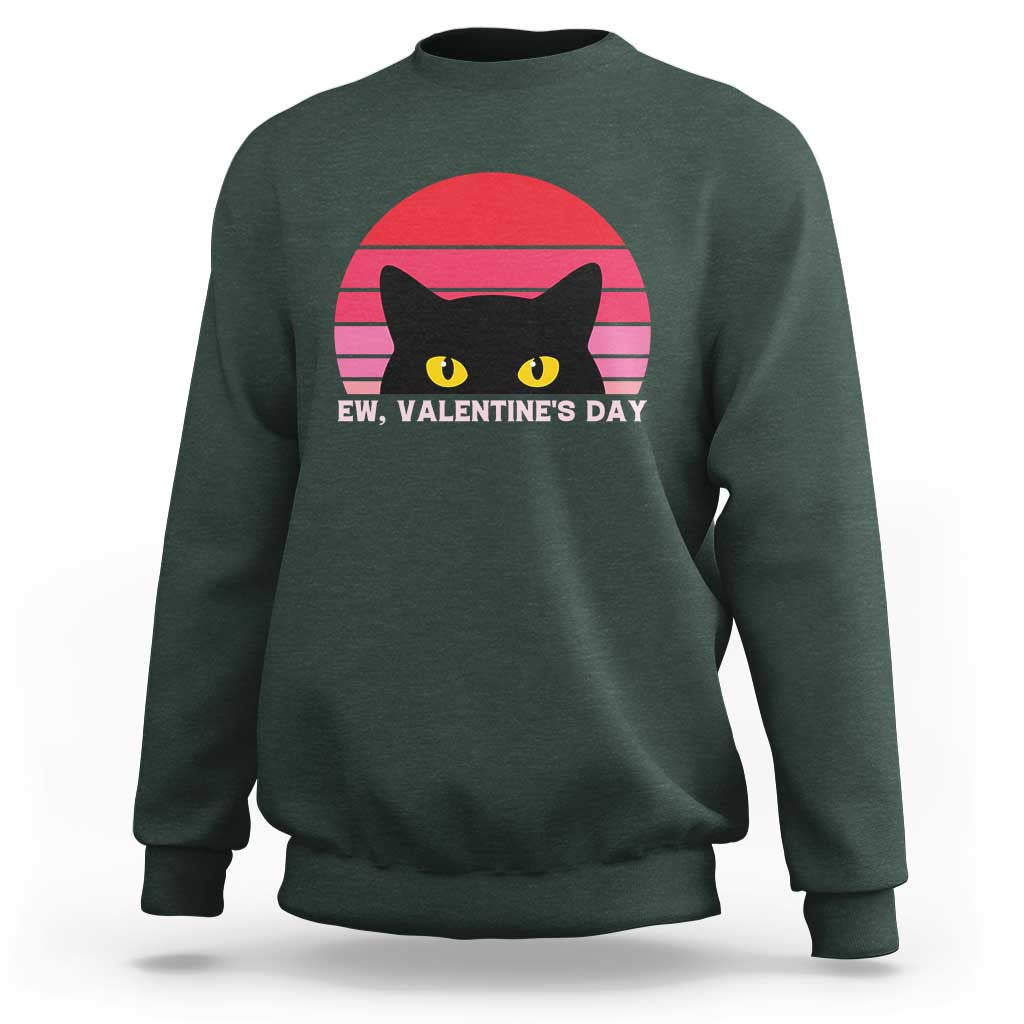 Funny Black Cat Anti Valentine Meme Sweatshirt - Wonder Print Shop