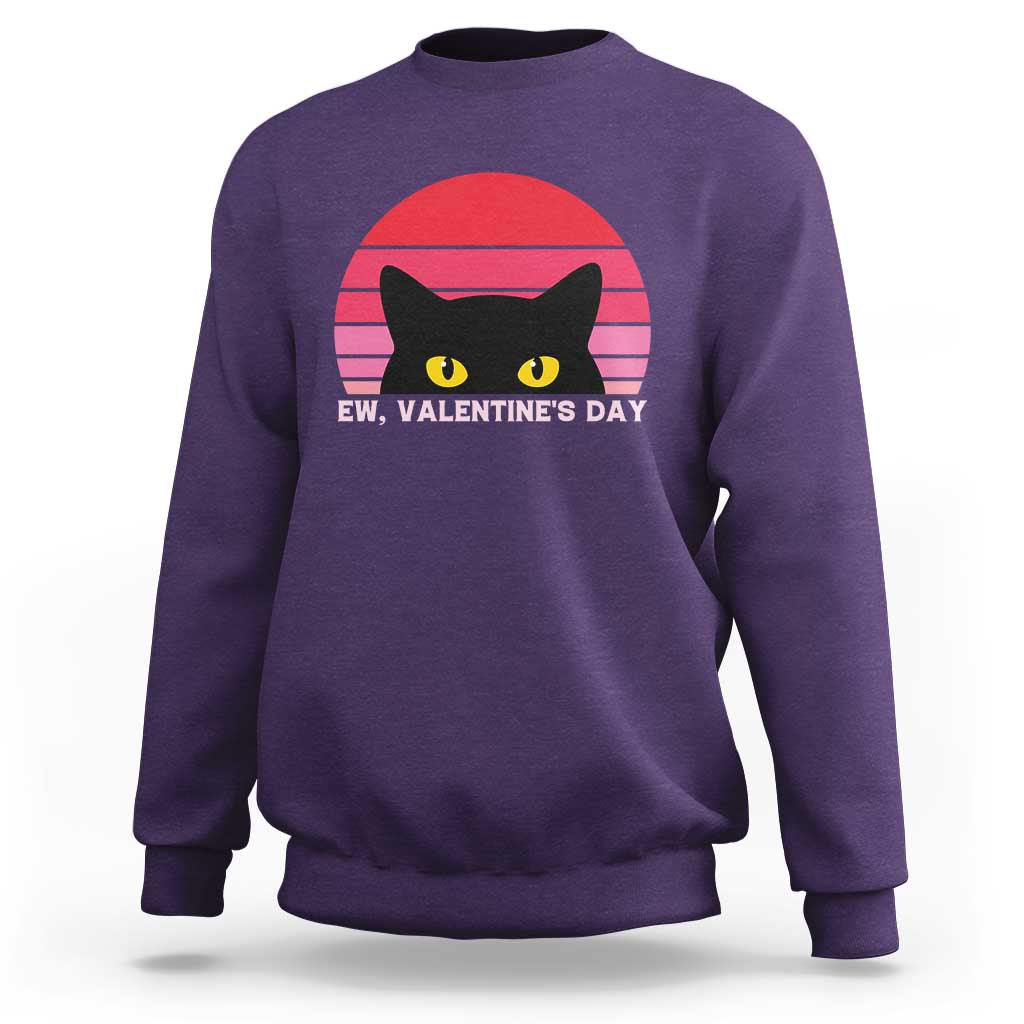 Funny Black Cat Anti Valentine Meme Sweatshirt - Wonder Print Shop