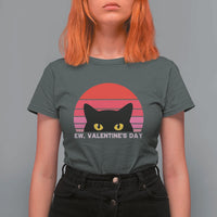 Funny Black Cat Anti Valentine Meme T Shirt For Women - Wonder Print Shop