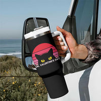 Funny Black Cat Anti Valentine Meme Tumbler With Handle - Wonder Print Shop
