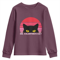Funny Black Cat Anti Valentine Meme Youth Sweatshirt - Wonder Print Shop