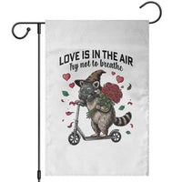 Funny Raccoon Scooter Anti Valentine Garden Flag Love Is In The Air Try Not To Breathe - Wonder Print Shop