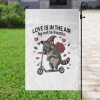 Funny Raccoon Scooter Anti Valentine Garden Flag Love Is In The Air Try Not To Breathe - Wonder Print Shop