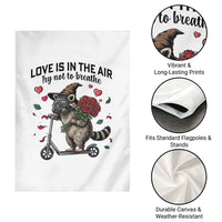 Funny Raccoon Scooter Anti Valentine Garden Flag Love Is In The Air Try Not To Breathe - Wonder Print Shop