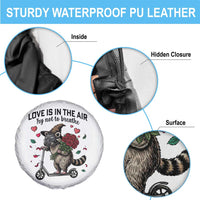 Funny Raccoon Scooter Anti Valentine Spare Tire Cover Love Is In The Air Try Not To Breathe - Wonder Print Shop
