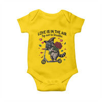 Funny Raccoon Scooter Anti Valentine Baby Onesie Love Is In The Air Try Not To Breathe - Wonder Print Shop
