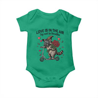 Funny Raccoon Scooter Anti Valentine Baby Onesie Love Is In The Air Try Not To Breathe - Wonder Print Shop