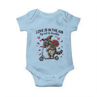 Funny Raccoon Scooter Anti Valentine Baby Onesie Love Is In The Air Try Not To Breathe - Wonder Print Shop