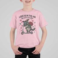 Funny Raccoon Scooter Anti Valentine T Shirt For Kid Love Is In The Air Try Not To Breathe - Wonder Print Shop