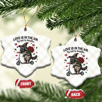 Funny Raccoon Scooter Anti Valentine Ceramic Ornament Love Is In The Air Try Not To Breathe - Wonder Print Shop
