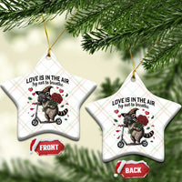 Funny Raccoon Scooter Anti Valentine Ceramic Ornament Love Is In The Air Try Not To Breathe - Wonder Print Shop