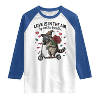 Funny Raccoon Scooter Anti Valentine Raglan Shirt Love Is In The Air Try Not To Breathe - Wonder Print Shop
