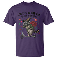 Funny Raccoon Scooter Anti Valentine T Shirt Love Is In The Air Try Not To Breathe - Wonder Print Shop