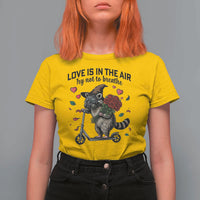 Funny Raccoon Scooter Anti Valentine T Shirt For Women Love Is In The Air Try Not To Breathe - Wonder Print Shop