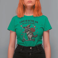 Funny Raccoon Scooter Anti Valentine T Shirt For Women Love Is In The Air Try Not To Breathe - Wonder Print Shop