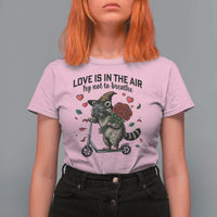 Funny Raccoon Scooter Anti Valentine T Shirt For Women Love Is In The Air Try Not To Breathe - Wonder Print Shop