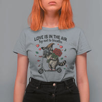 Funny Raccoon Scooter Anti Valentine T Shirt For Women Love Is In The Air Try Not To Breathe - Wonder Print Shop