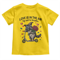 Funny Raccoon Scooter Anti Valentine Toddler T Shirt Love Is In The Air Try Not To Breathe - Wonder Print Shop