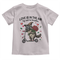 Funny Raccoon Scooter Anti Valentine Toddler T Shirt Love Is In The Air Try Not To Breathe - Wonder Print Shop