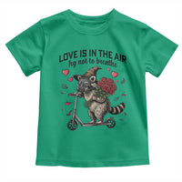Funny Raccoon Scooter Anti Valentine Toddler T Shirt Love Is In The Air Try Not To Breathe - Wonder Print Shop