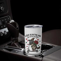Funny Raccoon Scooter Anti Valentine Tumbler Cup Love Is In The Air Try Not To Breathe - Wonder Print Shop