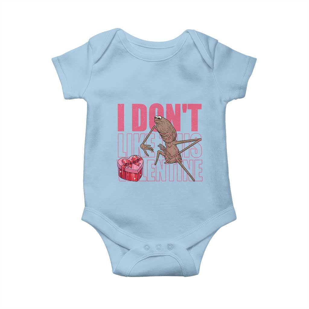 Marcus The Worm Funny Valentine Meme Baby Onesie I Don't Like This Valentine