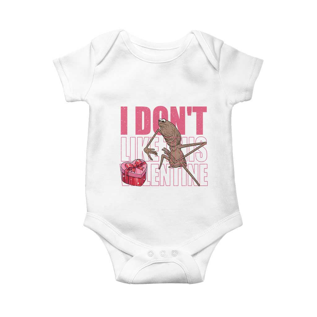 Marcus The Worm Funny Valentine Meme Baby Onesie I Don't Like This Valentine