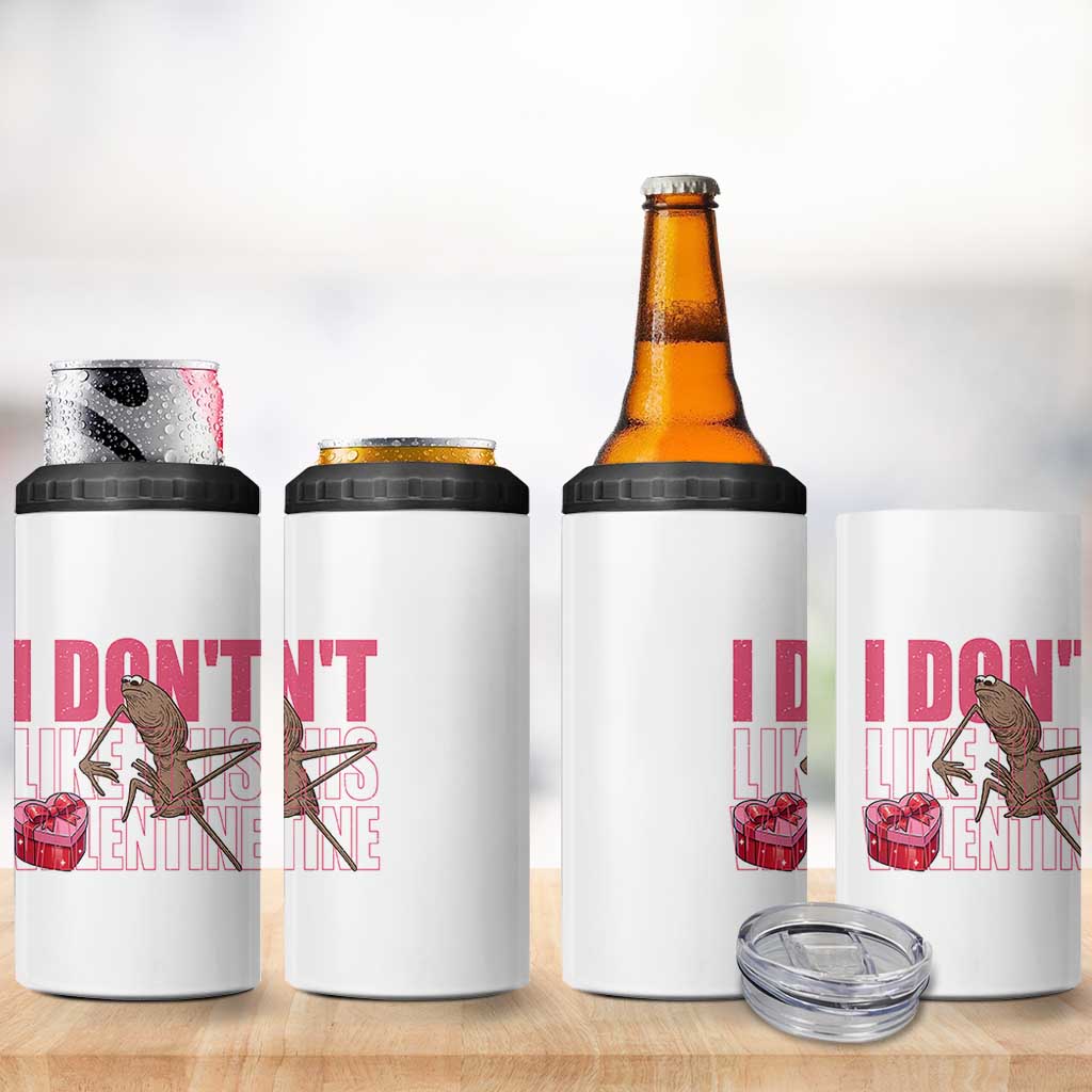 Marcus The Worm Funny Valentine Meme 4 in 1 Can Cooler Tumbler I Don't Like This Valentine