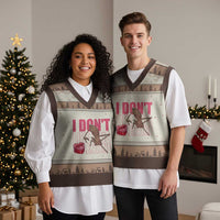 Marcus The Worm Funny Valentine Meme V-Neck Knit Sweater Vest I Don't Like This Valentine