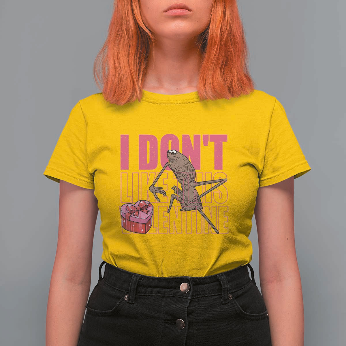 Marcus The Worm Funny Valentine Meme T Shirt For Women I Don't Like This Valentine