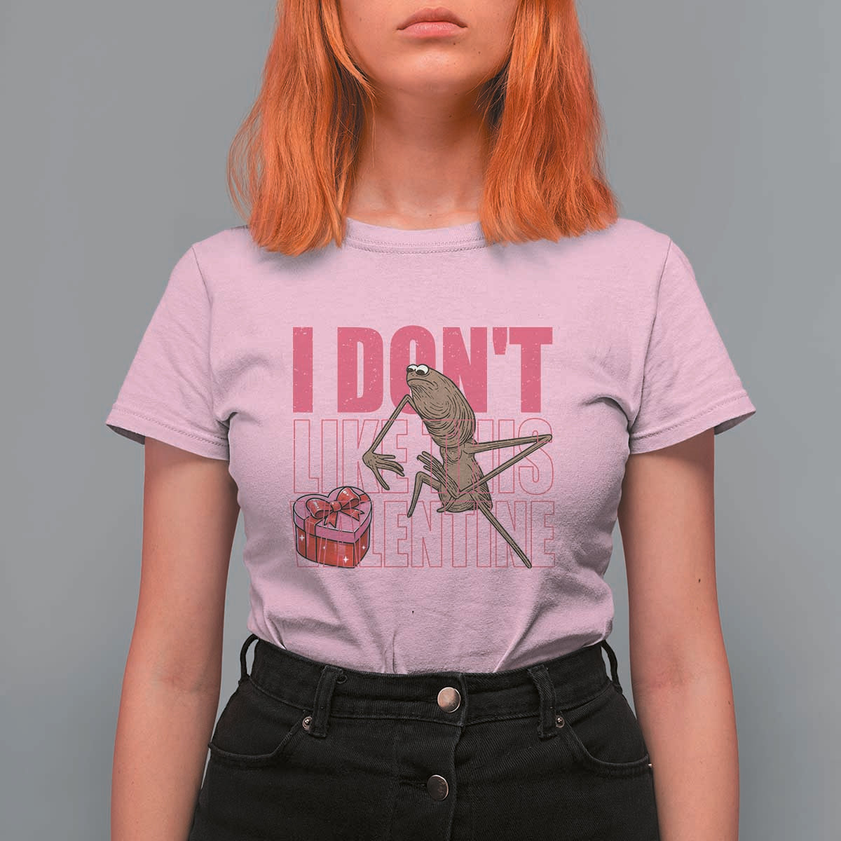 Marcus The Worm Funny Valentine Meme T Shirt For Women I Don't Like This Valentine