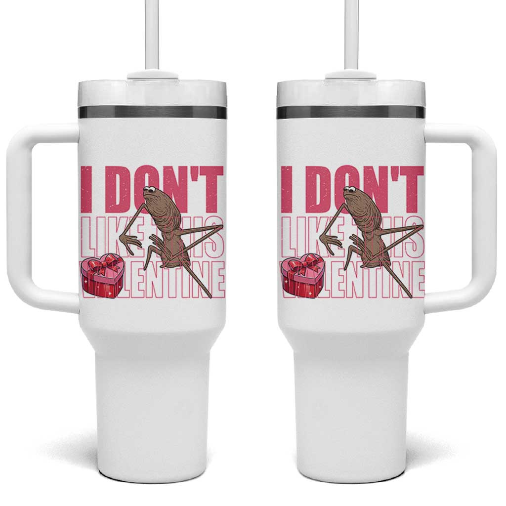 Marcus The Worm Funny Valentine Meme Tumbler With Handle I Don't Like This Valentine