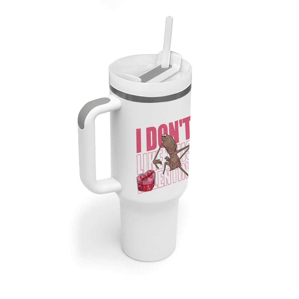 Marcus The Worm Funny Valentine Meme Tumbler With Handle I Don't Like This Valentine