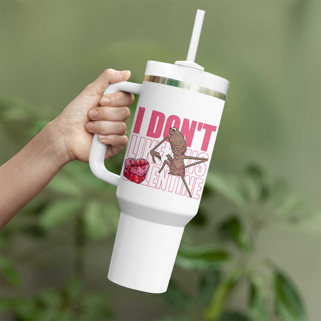 Marcus The Worm Funny Valentine Meme Tumbler With Handle I Don't Like This Valentine