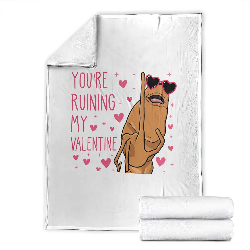 Marcus The Worm Meme Throw Blanket Funny Anti Valentines Day - Wonder Print Shop