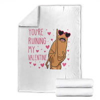 Marcus The Worm Meme Throw Blanket Funny Anti Valentines Day - Wonder Print Shop