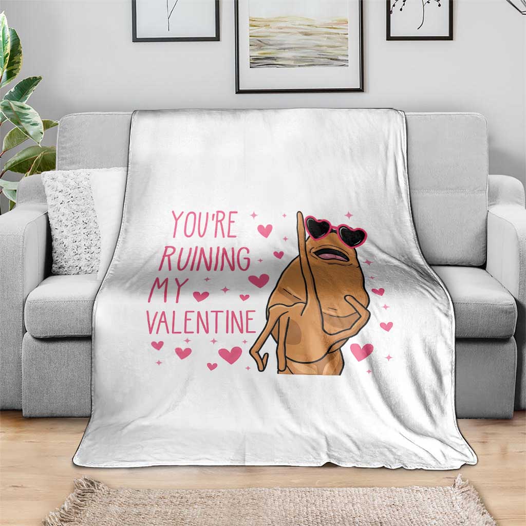 Marcus The Worm Meme Throw Blanket Funny Anti Valentines Day - Wonder Print Shop