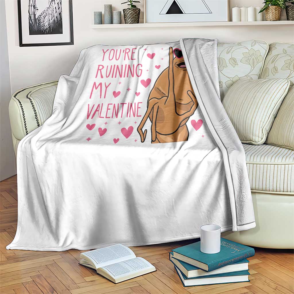 Marcus The Worm Meme Throw Blanket Funny Anti Valentines Day - Wonder Print Shop