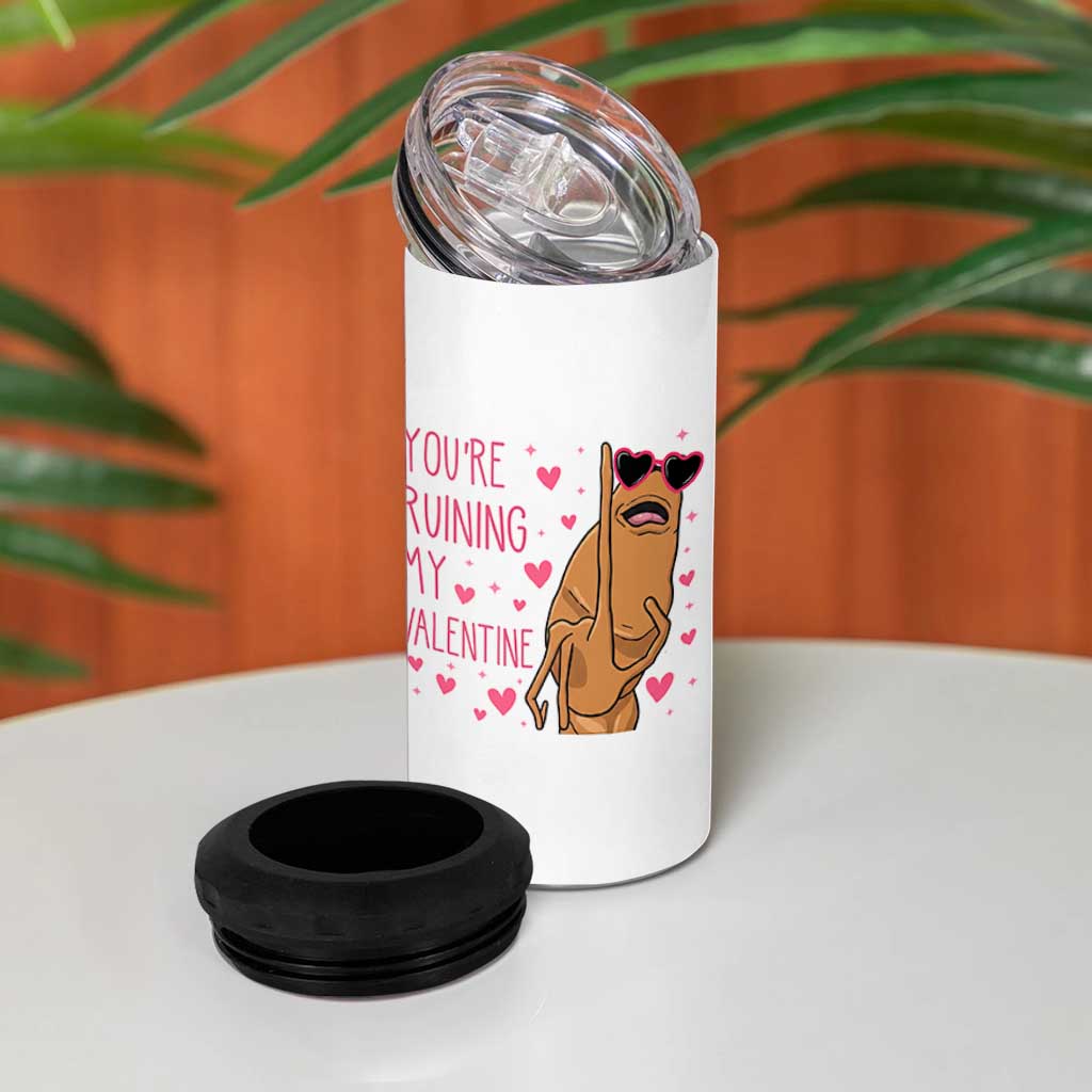 Marcus The Worm Meme 4 in 1 Can Cooler Tumbler Funny Anti Valentines Day - Wonder Print Shop
