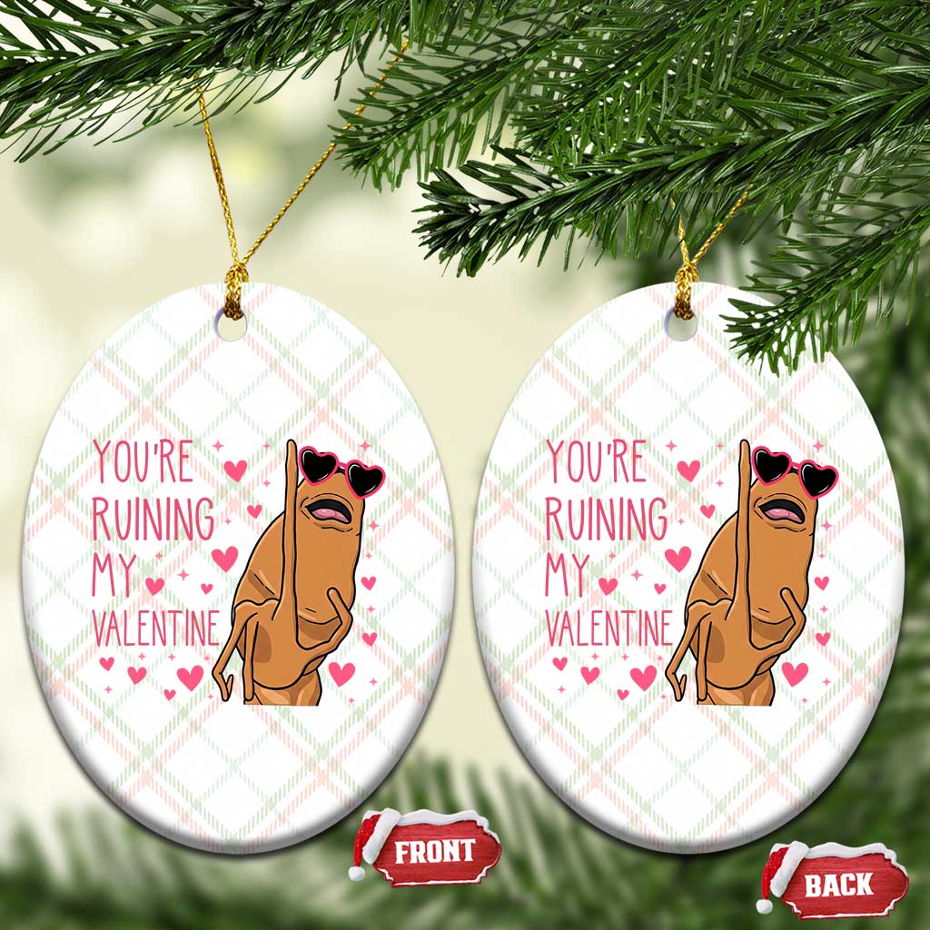 Marcus The Worm Meme Ceramic Ornament Funny Anti Valentines Day - Wonder Print Shop