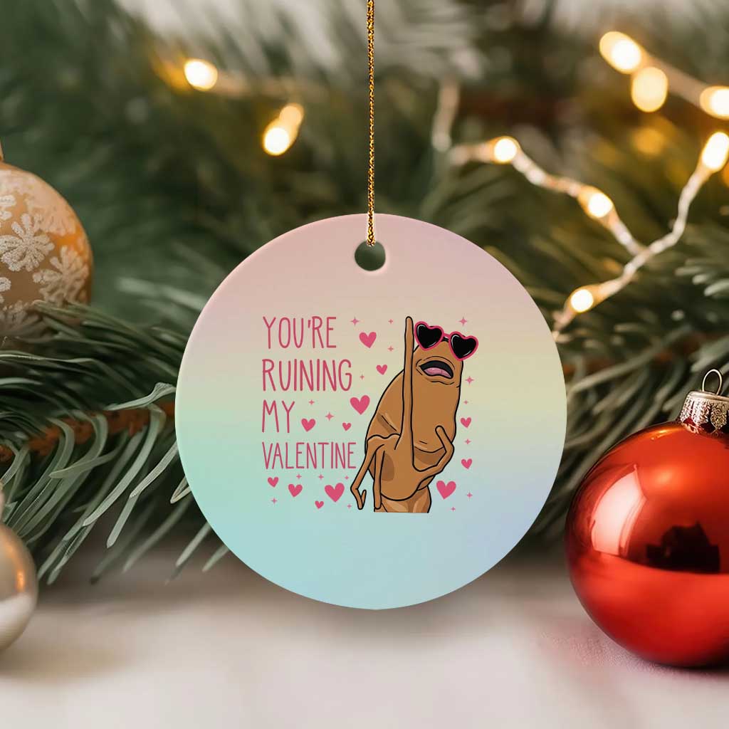 Marcus The Worm Meme Ceramic Ornament Funny Anti Valentines Day - Wonder Print Shop