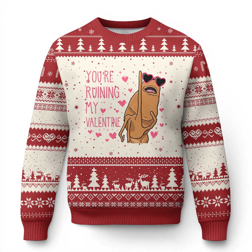 Marcus The Worm Meme Ugly Christmas Sweater Funny Anti Valentines Day - Wonder Print Shop