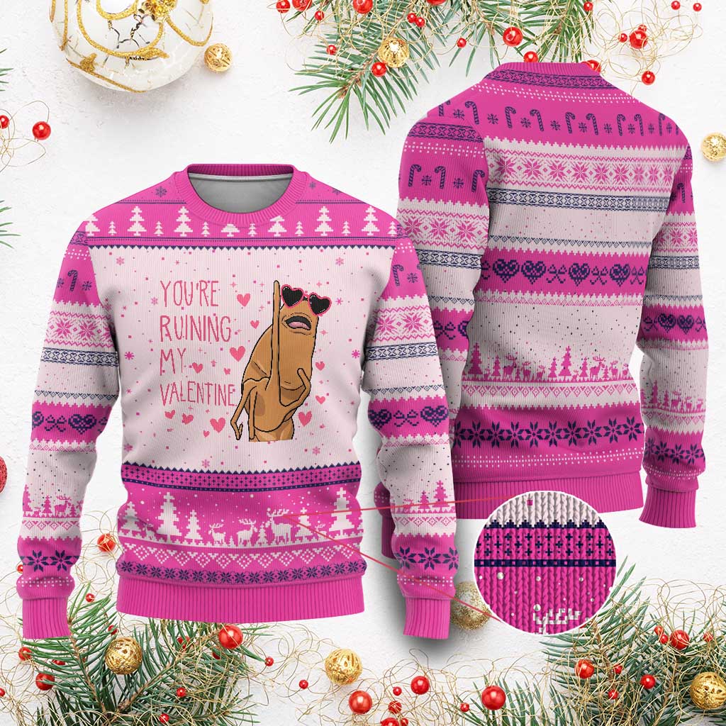 Marcus The Worm Meme Ugly Christmas Sweater Funny Anti Valentines Day - Wonder Print Shop