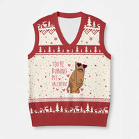 Marcus The Worm Meme V-Neck Knit Sweater Vest Funny Anti Valentines Day - Wonder Print Shop