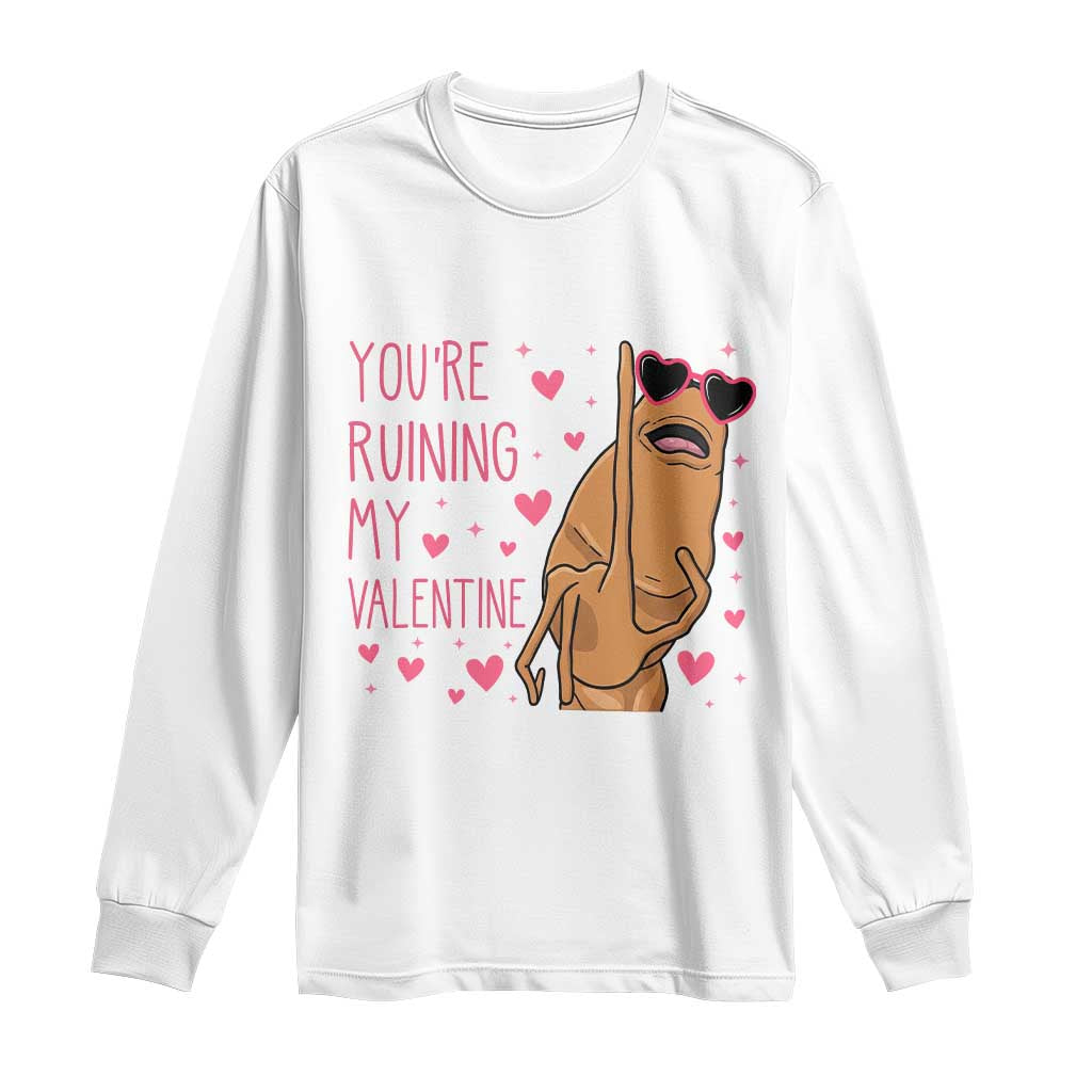 Marcus The Worm Meme Long Sleeve Shirt Funny Anti Valentines Day - Wonder Print Shop